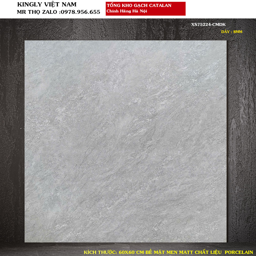 Gạch lát nền vân xi măng 60x60 Catalan XS75224 Loại 1